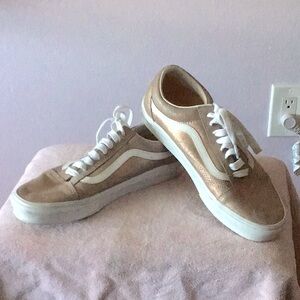 Rose gold metallic vans